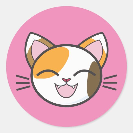 CALICO CAT-STICKERS RONDE STICKER (Voorkant)