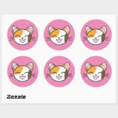 CALICO CAT-STICKERS RONDE STICKER (Vel)