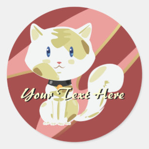 Calico Cat-Stickers Ronde Sticker