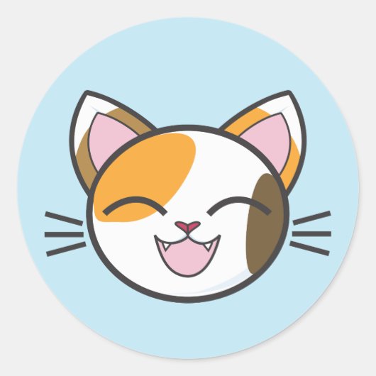 CALICO CAT-STICKERS RONDE STICKER (Voorkant)