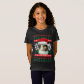 Calico Cat Ugly kerstSweater Style Santa Hat T-shirt (Voorkant volledig)