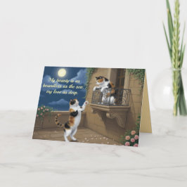 Calico Cat Valentine Card Feestdagen Kaart