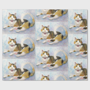 CALICO CAT verjaardag elke gelegenheid WRAPPING PA Cadeaupapier