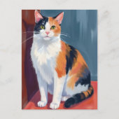 Calico Cat | Watercolor Pretty Kitten Cat Pet Briefkaart (Voorkant)