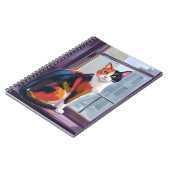 Calico Cat | Watercolor Windowsill Pet Notitieboek (Linkerzijde)