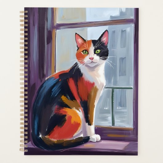 Calico Cat | Watercolor Windowsill Pet Planner (Voorkant)