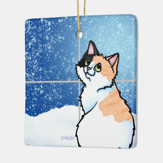 Calico Cat Window Keramisch Ornament (Links)