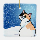 Calico Cat Window Keramisch Ornament (Achterkant)