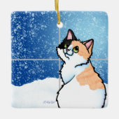 Calico Cat Window Keramisch Ornament (Voorkant)