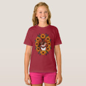 Calico Cat With Black-eyed Susan Maryland State  T-shirt (Voorkant volledig)