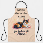 Calico Cat You Had Me bij Meow Waterverf Schort (Voorkant)