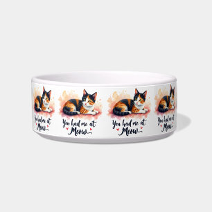 Calico Cat You Had Me bij Meow Waterverf Voerbakje