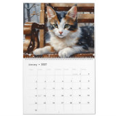 Calico Cats Waterverf Art 12-Maand 2025 Kalender (Jan 2027)