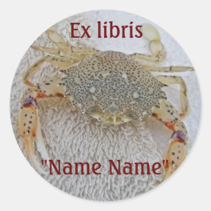 Calico Crab Ex libris Boek Sticker voor het aanpas