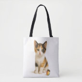 Calico Curiosity - Kitten met kleur Pop Ball Tote Bag (Voorkant)