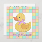 Calico Ducking Pink Bow Pastel Squares Shoa A Kaart (Voorkant / Achterkant)