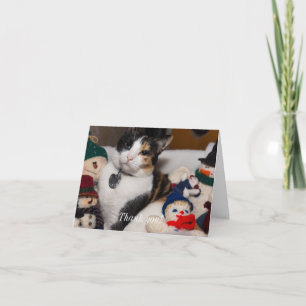 Calico en Snowmen Dank u wel Feestdagen Kaart