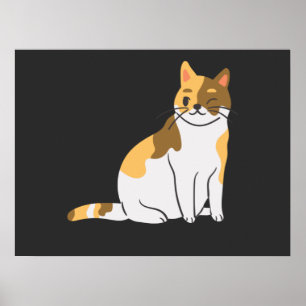 Calico Essential, Calico Portrait, Cute Calico Cat Poster