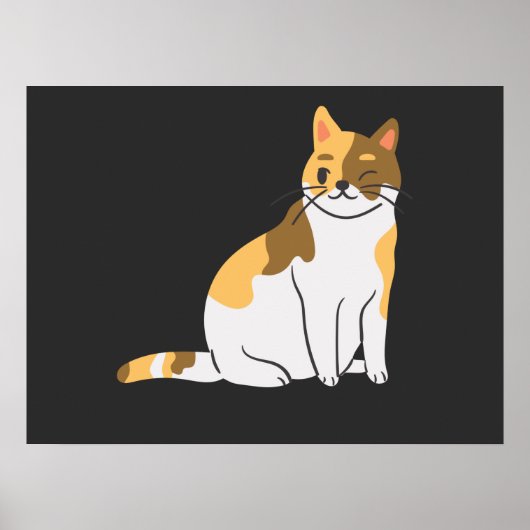 Calico Essential, Calico Portrait, Cute Calico Cat Poster (Voorkant)