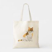 Calico Essential, Calico Portrait, Cute Calico Cat Tote Bag (Achterkant)