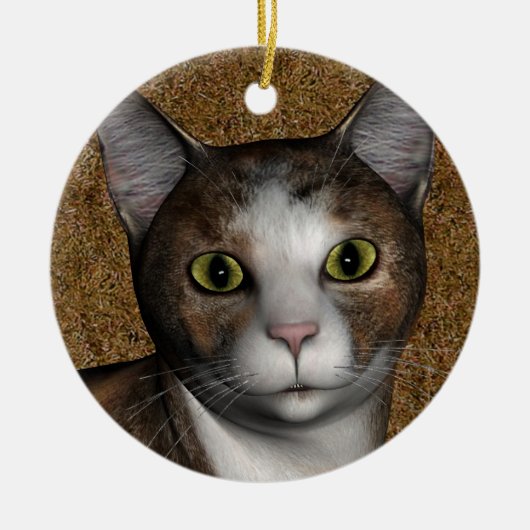 Calico Face Keramisch Ornament (Voorkant)