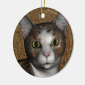Calico Face Keramisch Ornament (Links)