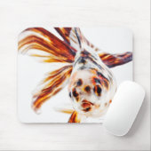 Calico Fantail Comet goldfish (Carassius) Muismat (Met muis)