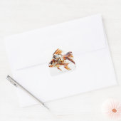 Calico Fantail Comet goudvis Vierkante Sticker (Envelop)
