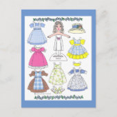 Calico Girl Rachel Old-Fashioned Paper Doll Briefkaart (Voorkant)