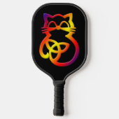Calico Gradient Trinity Knot Celtic Cat Pickleball Paddle (Achterkant)