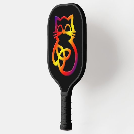 Calico Gradient Trinity Knot Celtic Cat Pickleball Paddle (Links)