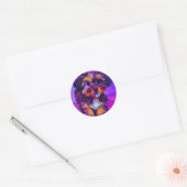 calico hond ronde sticker (Envelop)
