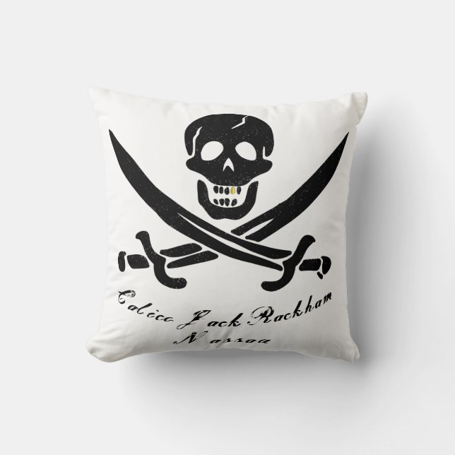 Calico Jack Nassau Pirate Flag Jolly Roger Kussen (Voorkant)