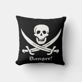 Calico Jack Pirate Flag Skull and Cutlass Warning Kussen