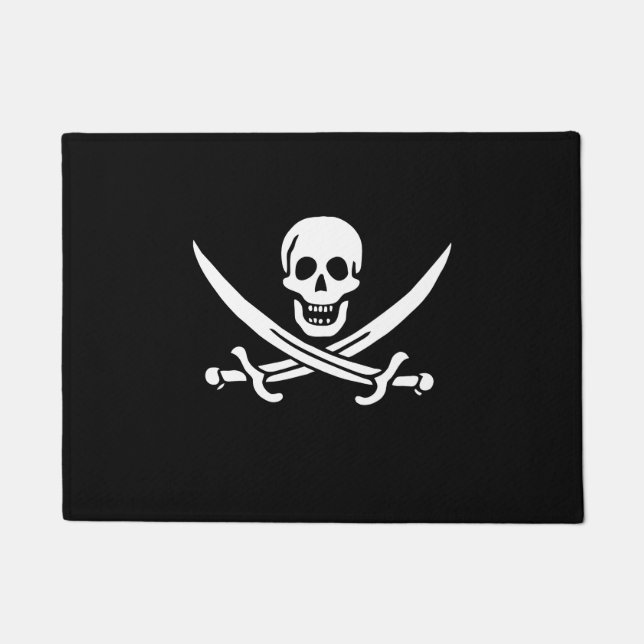 Calico Jack Rackham Pirate Flag Doormat Deurmat (Voorkant)