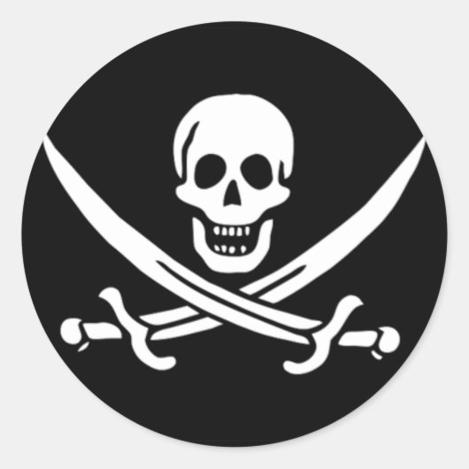 Calico Jack Ronde Sticker (Voorkant)