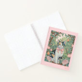 Calico kat bij tuin Spiral Notitieboek (Binnen)