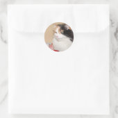 Calico kat eet verjaardagstaart ronde sticker (Tas)