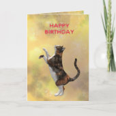 Calico kat en Happy Birthday Kaart (Voorkant)