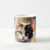 Calico Kat en Vlinders in de voorjaarstuin Koffiemok (Center)