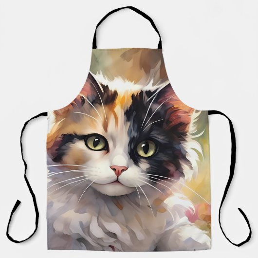 Calico Kat en Vlinders in de voorjaarstuin Schort (Voorkant)