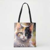 Calico Kat en Vlinders in de voorjaarstuin Tote Bag (Voorkant)