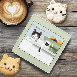 Calico Kat-houding Kat Keuken Glazen Onderzetter