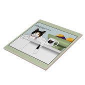 Calico Kat-houding Kat Keuken Tegeltje (Zijkant)