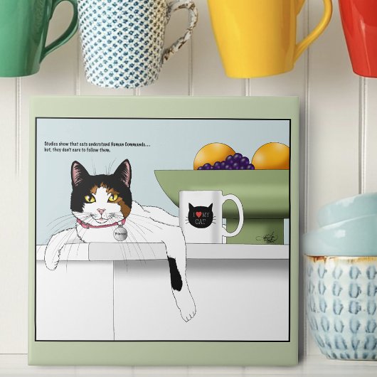 Calico Kat-houding Kat Keuken Tegeltje