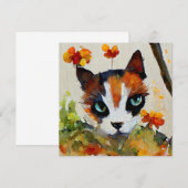 Calico-kat in de tuin (Voorkant / Achterkant)