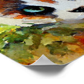 Calico-kat in de tuin poster (Hoek)