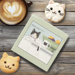 Calico Kat Karakter Kat Keuken Stenen Onderzetter