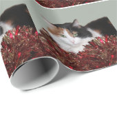 Calico kat Kerstmis Cadeaupapier (Rol Hoek)