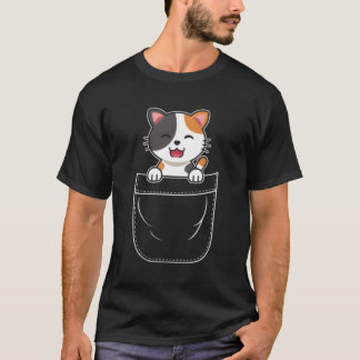 Calico kat kitten in zak t-shirt